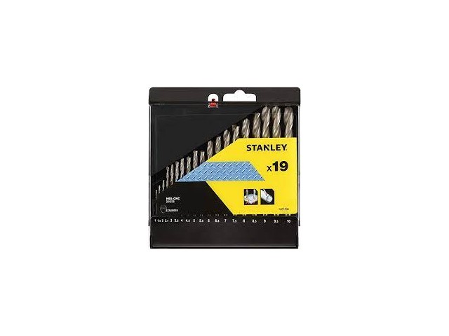 19-delni set svedrov HSS-CNC Stanley, 1-10mm, STA56058