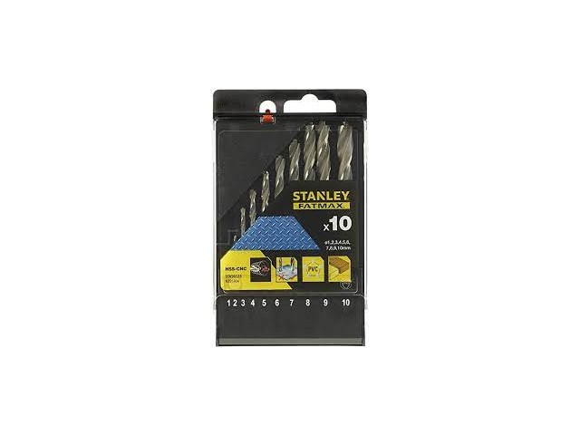 10-delni set svedrov za kovino HSS-R DIN 338 Stanley, 1-10mm, STA56123
