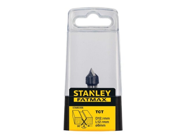 TCT zaobljeno rezkalo z ležajem, profilno​ Stanley, Vpetje: 8mm, Dimenzije: 12.7x12.7mmx90°, STA80306