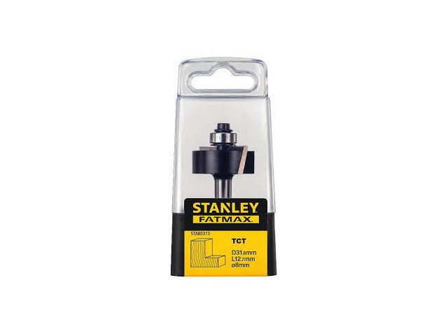 TCT zaobljeno rezkalo z ležajem, profilno​ Stanley, Vpetje: 8mm, Dimenzije: 31.8x12.7mm, STA80313