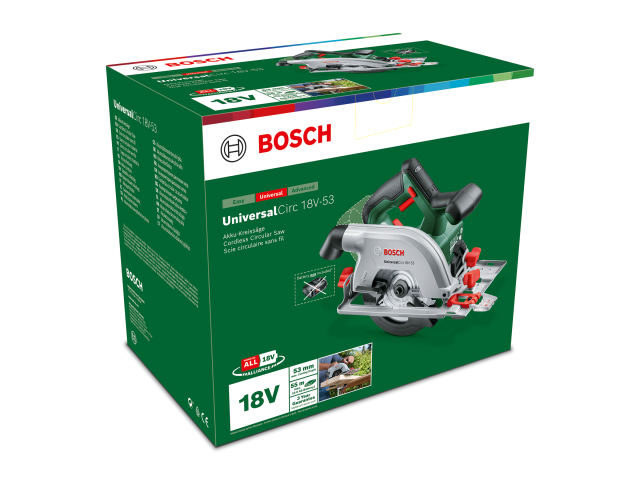 Akumulatorska krožna žaga Bosch UniversalCirc 18V-53, 18V, 160mm, 2.9kg, 06033B1400