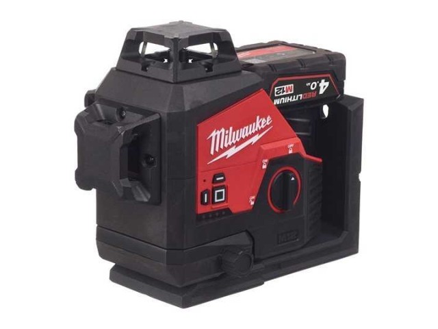 Akumulatorski linijski laser Milwaukee M12 3PL-0C v kovčku, 12V, 0,3mm/m, IP54, 38m, 1kg, 4933478103