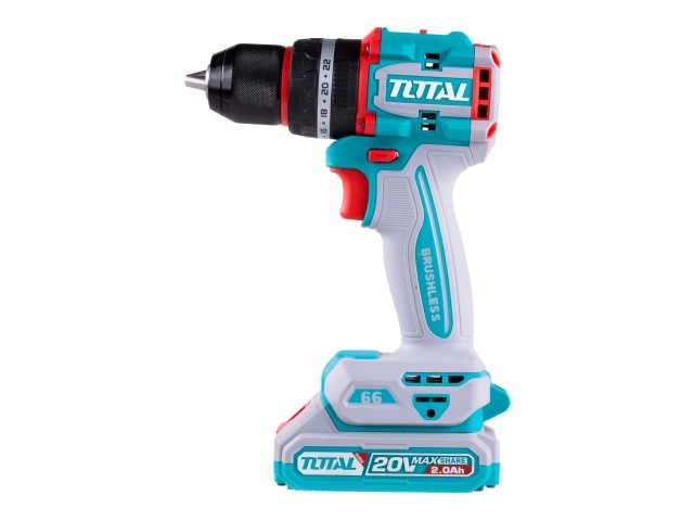 Kompaktni brezkrtačni akumulatorski vrtalnik Total 2000prm/66Nm/P20S/ INDUSTRIAL, TIDLI206681