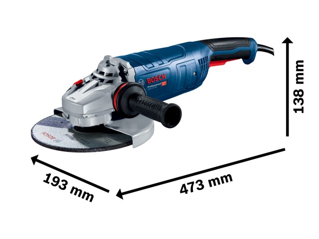 Električni kotni brusilnik Bosch GWS 22-230 LVI v kartonu, 2.400W, 180mm, 5.3kg, 06018C2101