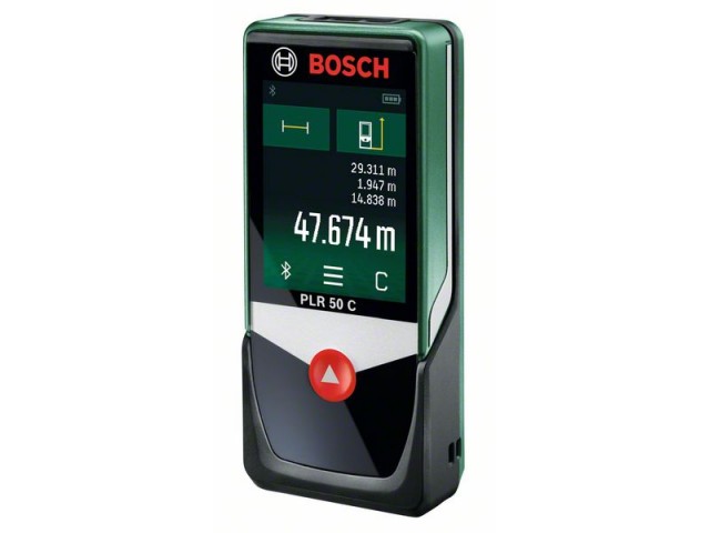 Digitalni laserski merilnik razdalj Bosch PLR 50C (blister), 3x 1,5 V LR03 (AAA), 635nm, 0.05-50m, ± 2mm, 0.5s, 0.13kg, 0603672220