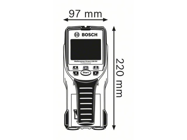 Digitalni stenski čitalnik Bosch D-tect 150 SV, Zaščitna torbica, 0601010008