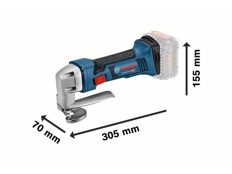 Akumulatorske škarje za pločevino Bosch GSC 18V-16, 18V, 15 mm, 1,5 kg, 0601926200