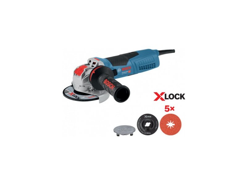 Kotni brusilnik X-LOCK Bosch GWX 19-125 + 5x plošča Prisma Ceramic R782, 1.900W, 125mm, 2.5kg, 0615990M34