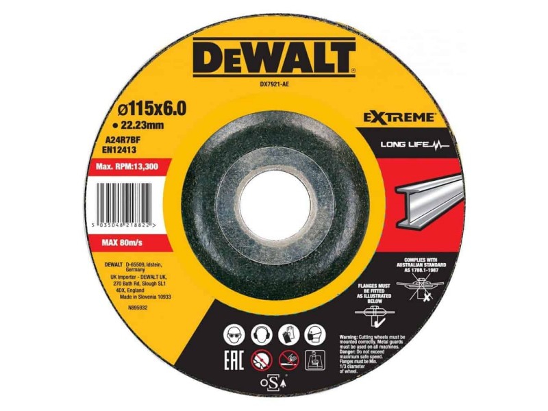 Rezalna plošča DeWalt, Dimenzije: 115x22.2x6.0mm, DX7921