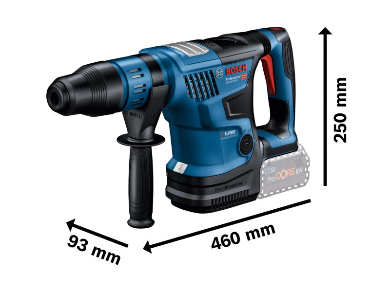 Akumulatorsko vrtalno kladivo BITURBO s sistemom SDS max Bosch GBH 18V-36C v kovčku, 18V, 7J, 5.1kg, 0611915021