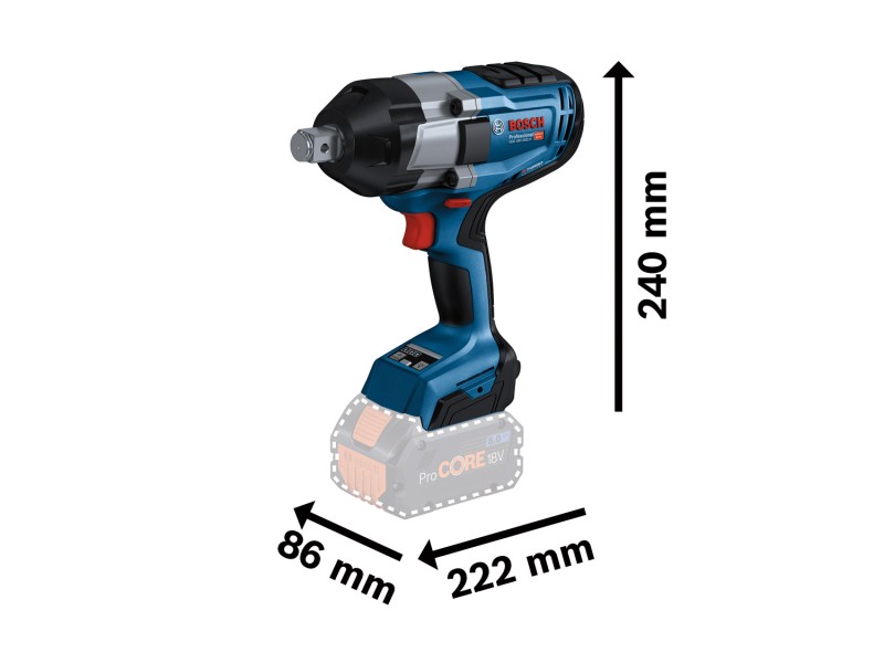 Akumulatorski udarni vijačnik Bosch GDS 18V-1050 v L-Boxx, 18V, 1.050Nm, M10-M 24, 2.9kg, 06019J8502