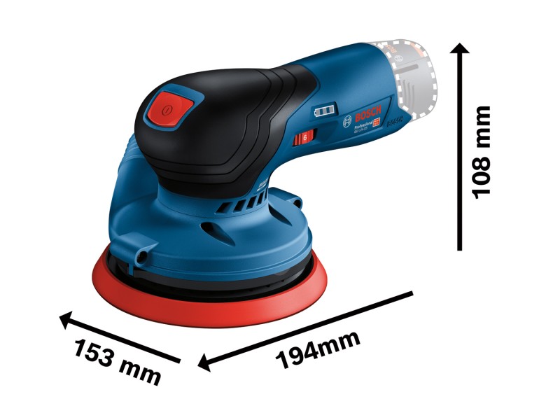 Akumulatorski ekscentrični brusilnik Bosch GEX 12V-125, 12V, 125mm, 0.8kg, 0601372101