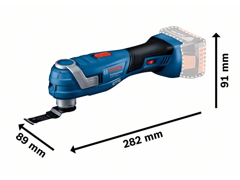 Akumulatorski večnamenski rezalnik Bosch GOP 185-LI, 18V, 1.2kg, 06018G2020