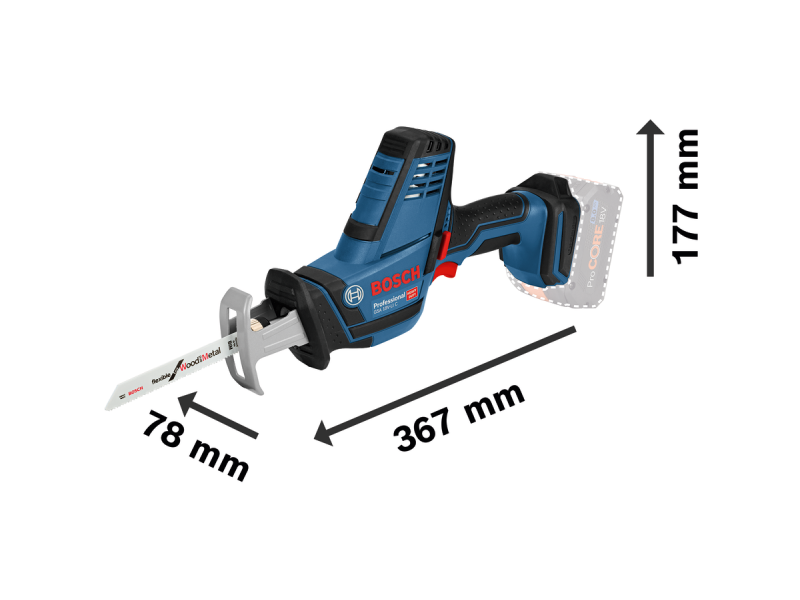 Akumulatorska sabljasta žaga Bosch GSA 18V-LI C v kartonu, 18V, 21mm, 2kg, 06016A5004