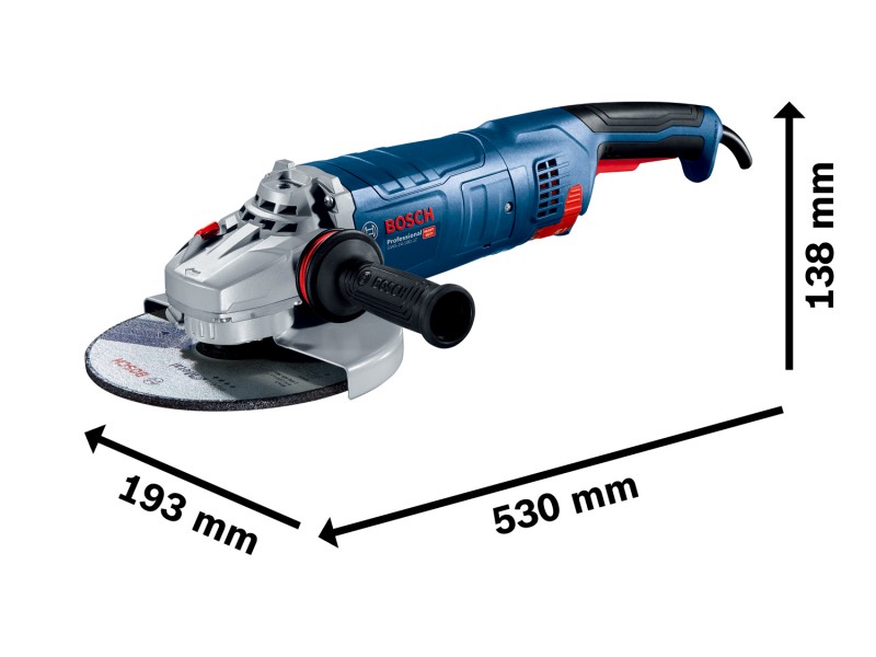 Električni kotni brusilnik Bosch GWS 24-180 JZ, 2.400W, 180mm, M14, 5,8kg, 06018C2300