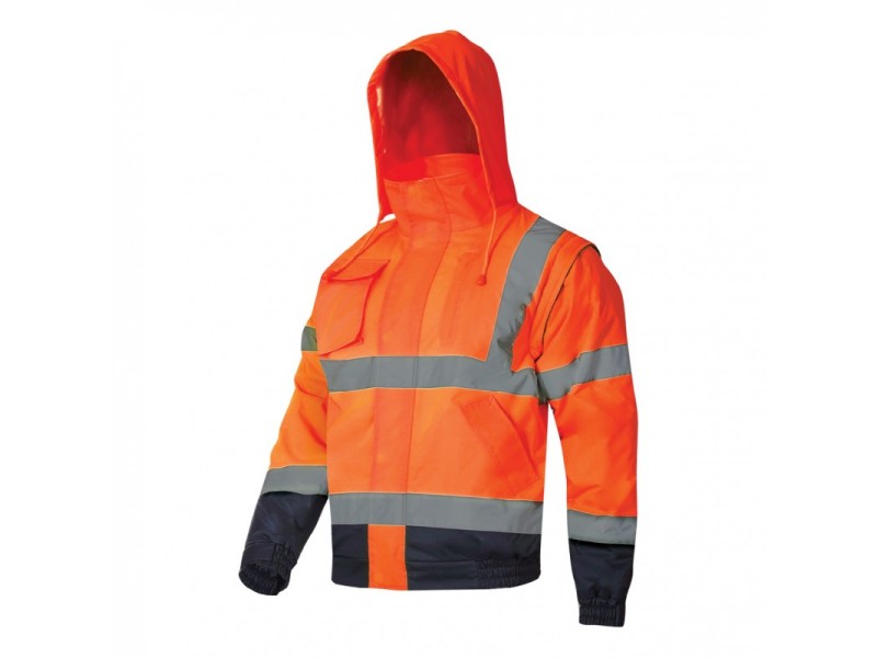 Podložena jakna z odstranjivimi rokavi Lahti PRO, oranžna, S-3XL