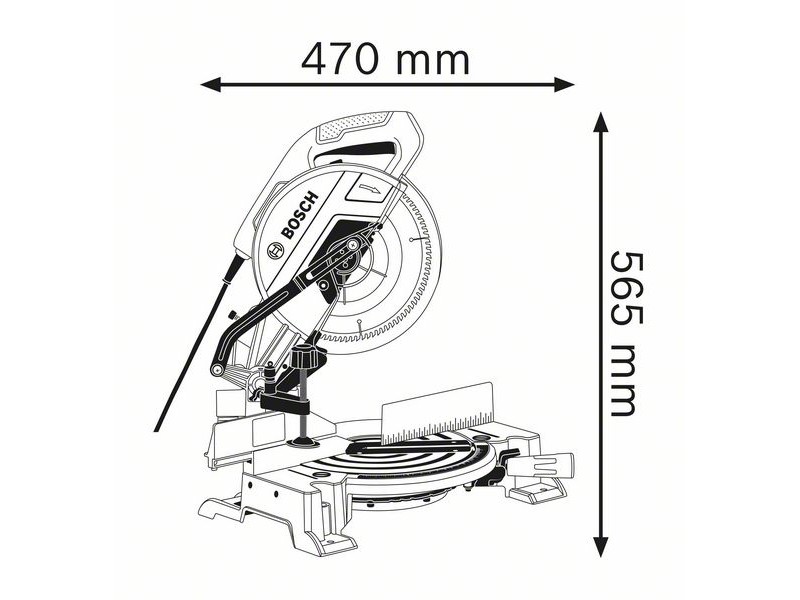 Zajeralna žaga Bosch GCM 10 MX, 1.700W,  254mm, 47 °L/52°,  D, 16.1kg, 0601B29021