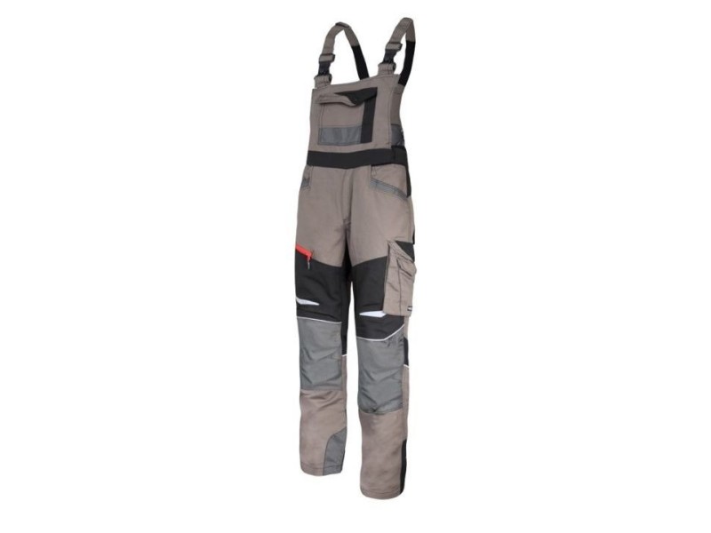 Hlače z naramnicami Lahti PRO, rjavo-črne, S-3XL