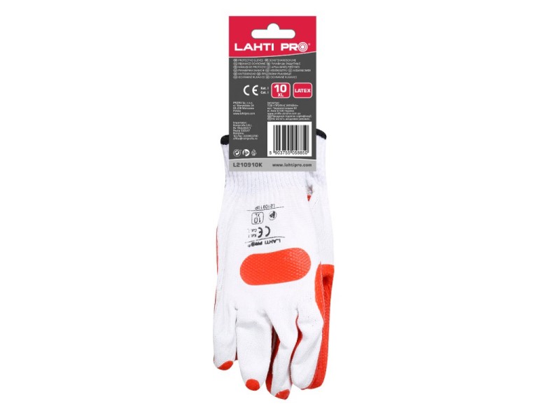 Rokavice iz latexa Lahti PRO, belo-rdeče, XL