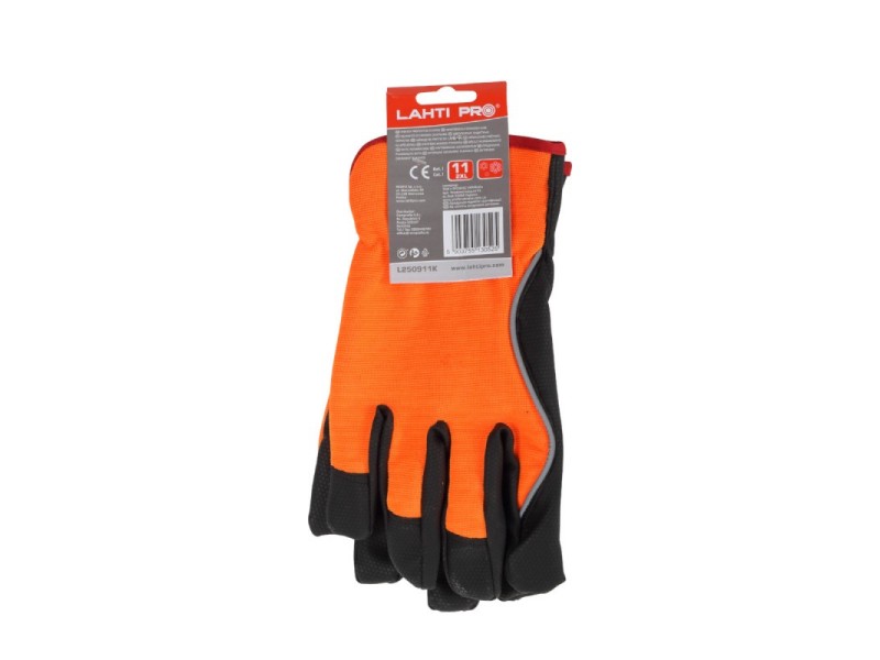 Zaščitne podložene zimske rokavice Lahti PRO, črno-oranžne, M-2XL