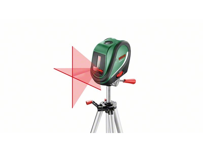 Samonivelirni križni laser Bosch UniversalLevel 2 + stojalo, 3x 1,5-V-LR6 (AA), ±4°, ± 0,5mm/m, 0.46kg, 0603663801