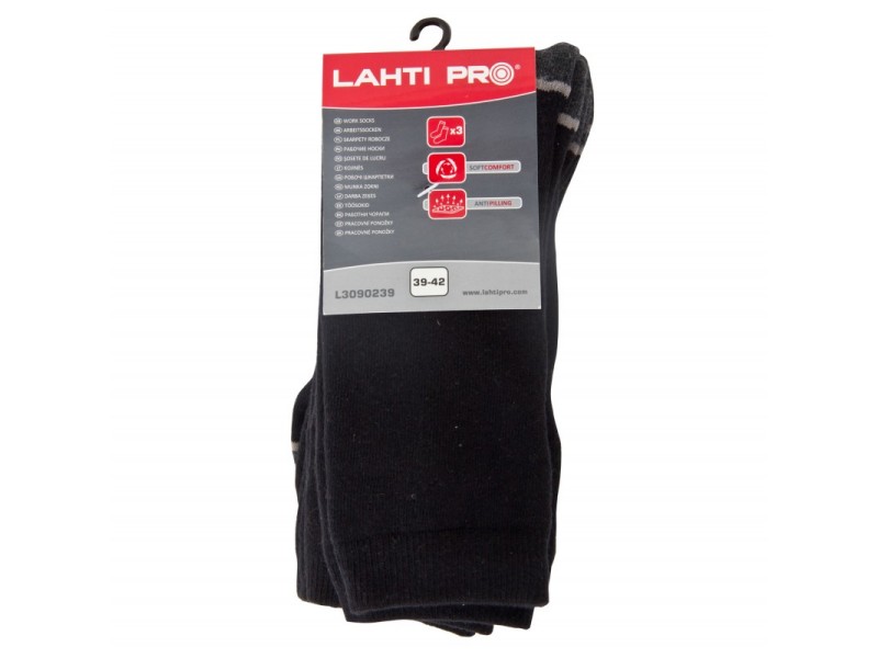 Srednje debele nogavice Lahti PRO, črne, Pakiranje: 3 par, 39-46