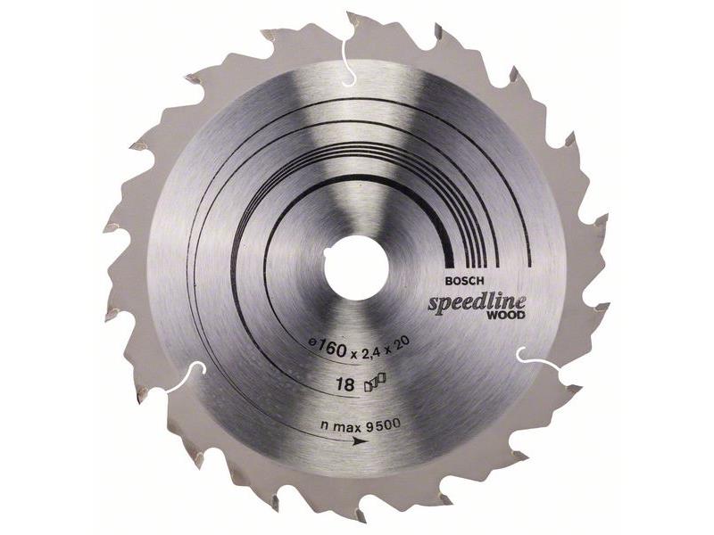 List krožne žage Bosch Speedline Wood, Dimenzije: 160x20x2,4mm, Zob: 18, 2608640787