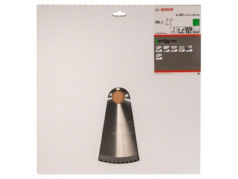 List krožne žage Bosch Optiline Wood, Dimenzije: 305x30x2,5mm, Zob: 96, 2608640442
