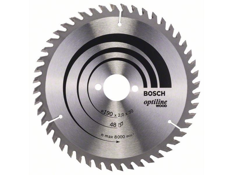 List krožne žage Bosch Optiline Wood, Dimenzije: 190x30x2mm, Zob: 48, 2608641186