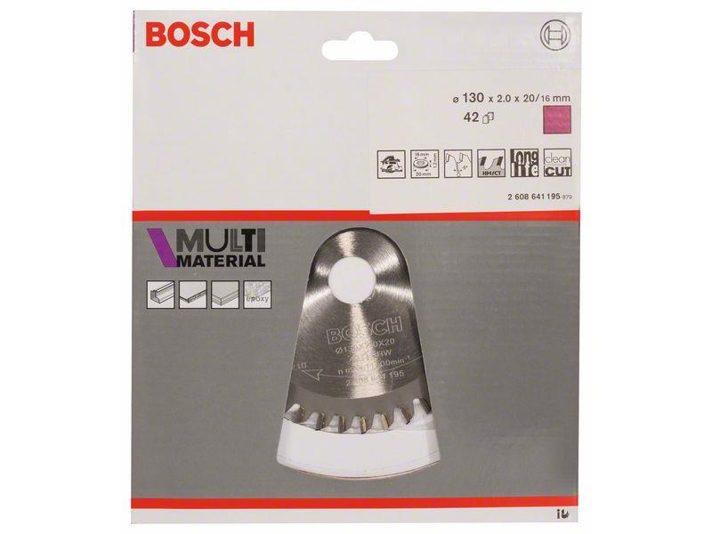 List krožne žage Bosch Multi Material, Dimenzije: 130x20/16x2,0mm, Zob: 42, 2608641195