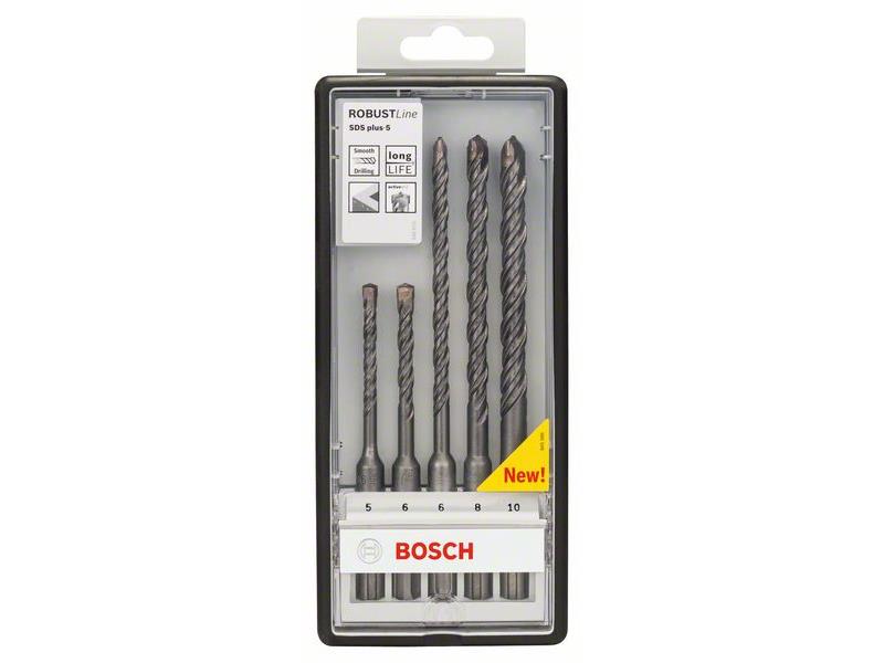 5-delni komplet udarnih svedrov Bosch Robust Line SDS-plus-5, Dimenzije: 5,6 x 115mm, 6,8,10 x 165mm