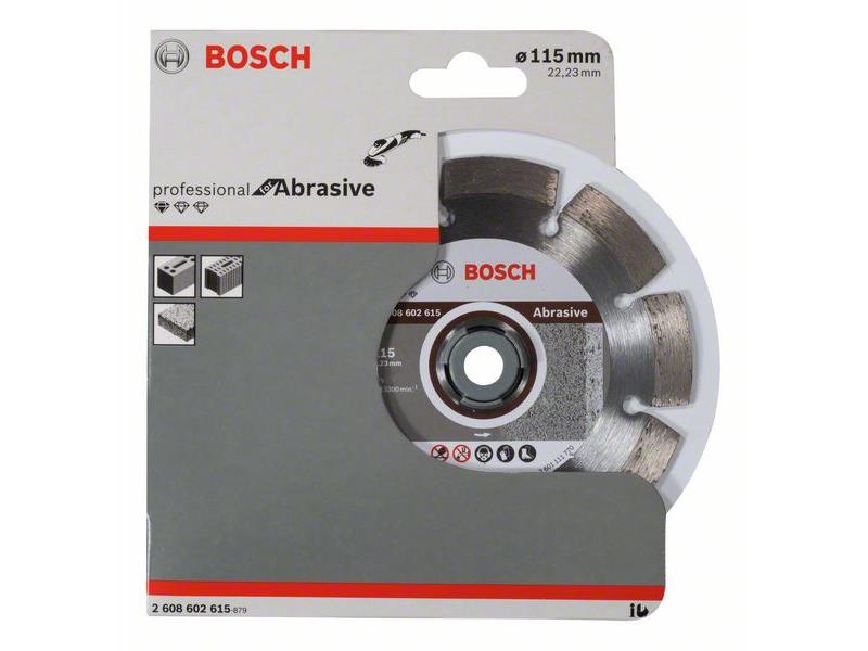 Diamantna rezalna plošča Bosch Standard for Abrasive, Dimenzije: 115x22,23x6x7mm, 2608602615