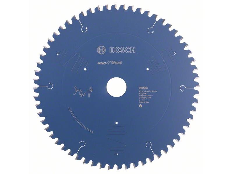 Žagin list za krožne žage Bosch Expert for Wood, Dimenzije: 254x30x2.4 mm, 60 zob, 2608642530