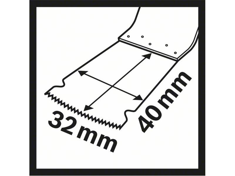 BIM Potopni žagin list Bosch SAIZ 32 BPB, Hard Wood, Pakiranje: 25kos, Dimenzije: 32x40mm, 2608662351