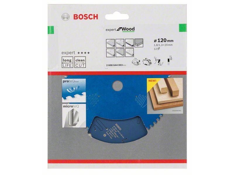 List za krožne žage Bosch Expert for Wood, Dimenzije: 120x20x1,8mm, Zob: 12, 2608644003