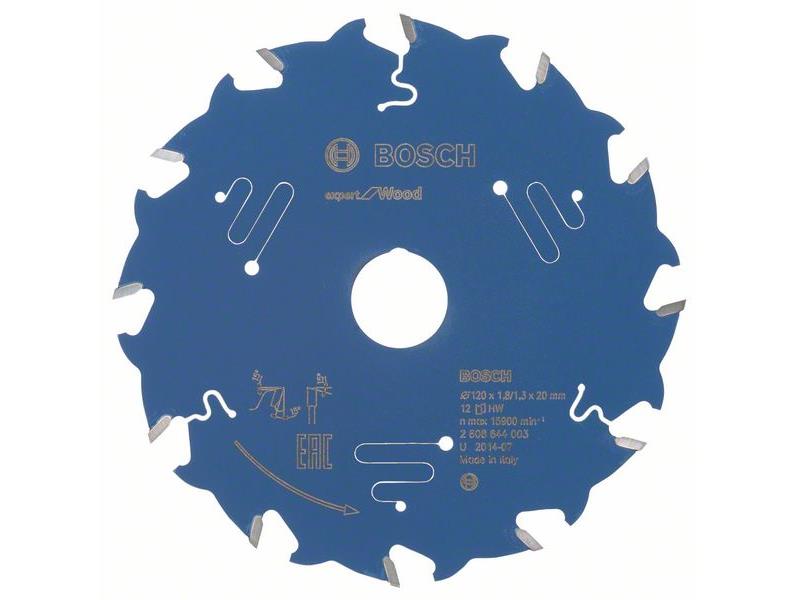 List za krožne žage Bosch Expert for Wood, Dimenzije: 120x20x1,8mm, Zob: 12, 2608644003