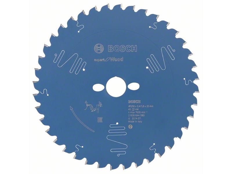 List za krožne žage Bosch Expert for Wood, Dimenzije: 250x30x2,4mm, Zob: 40, 2608644080