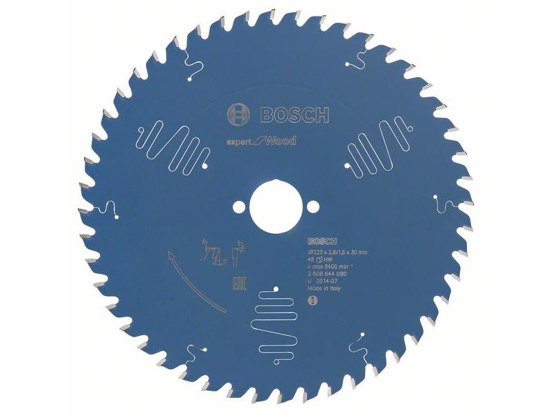 List za krožne žage Bosch Expert for Wood, Dimenzije: 225x30x2,6mm, Zob: 48, 2608644090