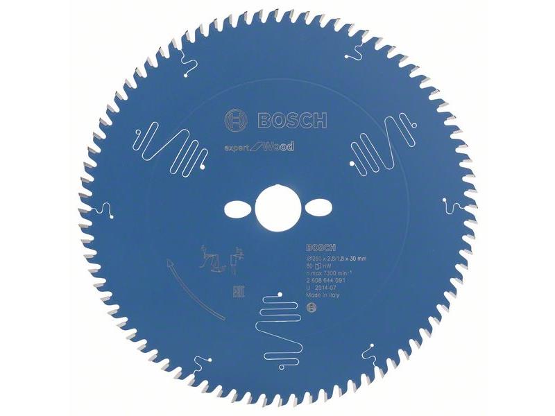 List za krožne žage Bosch Expert for Wood, Dimenzije: 260x30x2,8mm, Zob: 80, 2608644091
