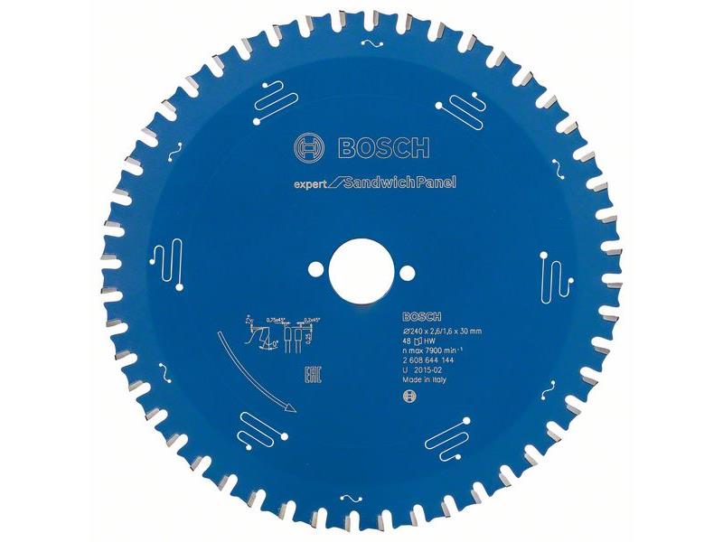 Žagin list za krožne žage Bosch Expert for Sandwich Panel, Dimenzije: 240x30x2,6mm, Zob: 48, 2608644144
