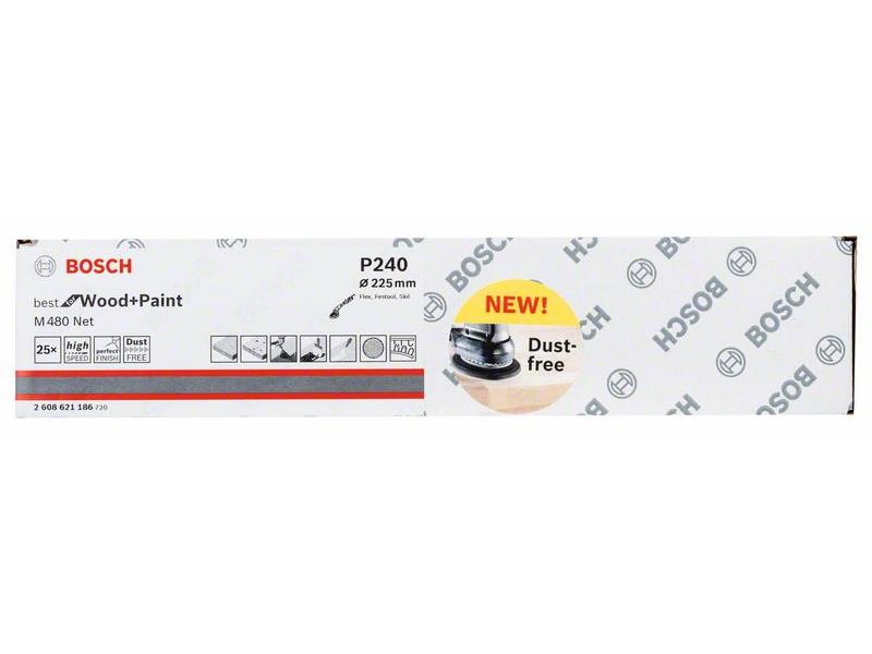 Brusni papir Bosch, 225mm, Zrnatost: 240, Pakiranje: 25kos, 2608621186