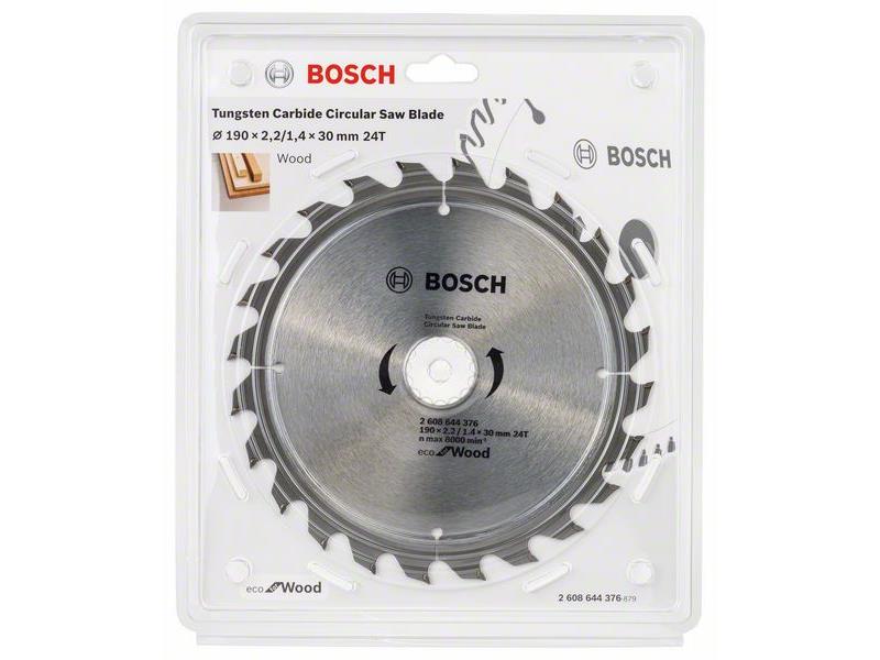 List za krožno žago Bosch Eco for Wood, Dimenzije: 190x2,2/1,4x30mm, Zob: 24, 2608644376