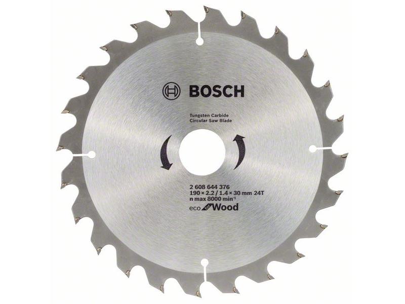 List za krožno žago Bosch Eco for Wood, Dimenzije: 190x2,2/1,4x30mm, Zob: 24, 2608644376