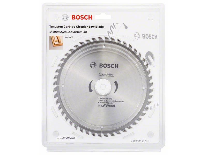 List za krožno žago Bosch Eco for Wood, Dimenzije: 190x2,2/1,4x30mm, Zob: 48, 2608644377