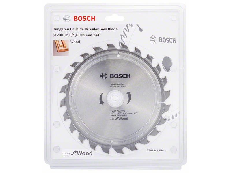 List za krožno žago Bosch Eco for Wood, Dimenzije: 200x2,6/1,6x32mm, Zob: 24, 2608644379