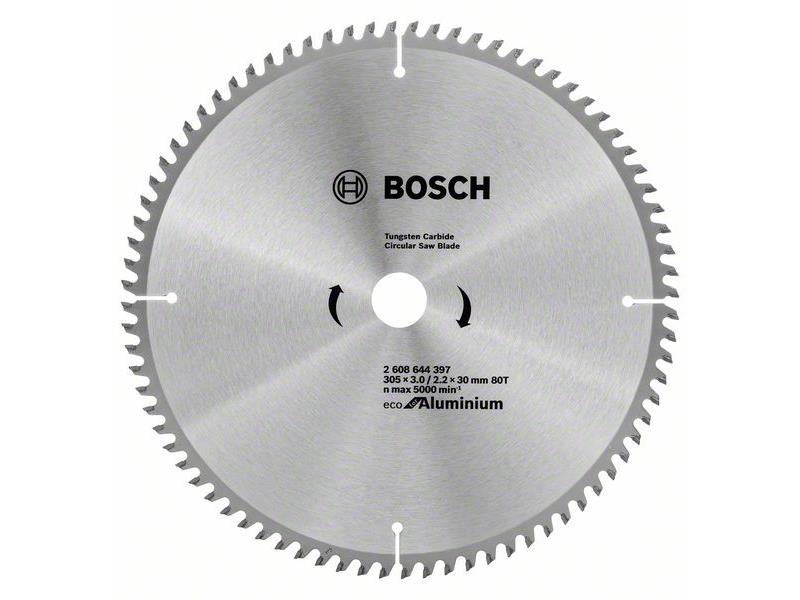 List za krožno žago Bosch Eco for Aluminium, Dimenzije: 305x3,0/2,2x30mm, Zob: 80, 2608644397