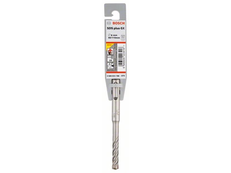 Udarni sveder Bosch PRO SDS-plus-5X, Dimenzije: 8x50x110mm, 2608833788