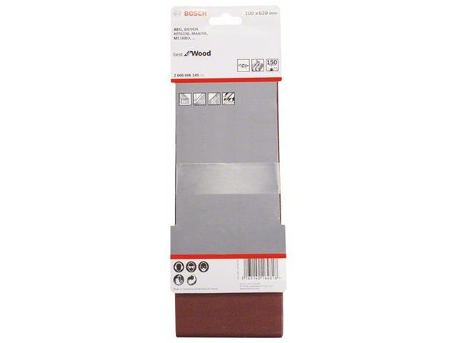 3-delni komplet brusilnih trakov Bosch X440, Dimenzije: 100 x 620 mm, Zrnatost: 150, 2608606145