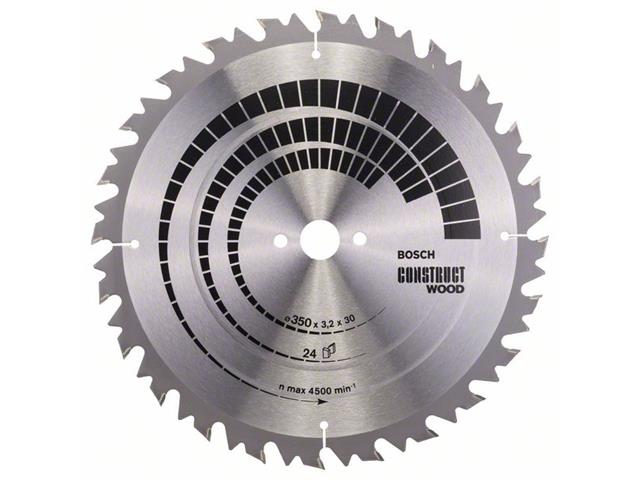 List krožne žage Bosch Construct Wood, Dimenzije: 350x30x3,2mm, Zob: 24, 2608640702