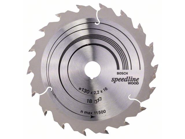 List krožne žage Bosch Speedline Wood, Dimenzije: 130x16x2,2mm, Zob: 18, 2608640775